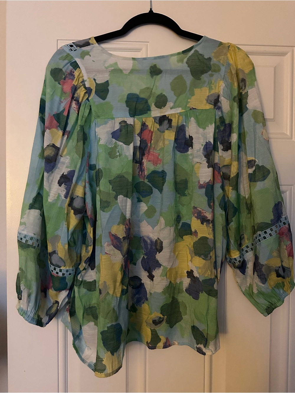 Hope & Harlow Patterned colorful peasant blouse XL - Picture 3 of 4